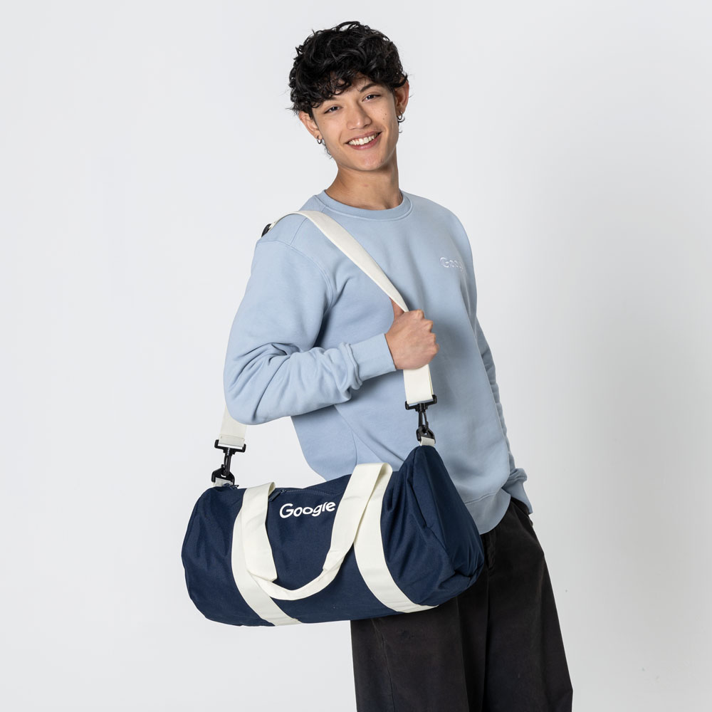 Navy/White Barrel Bag