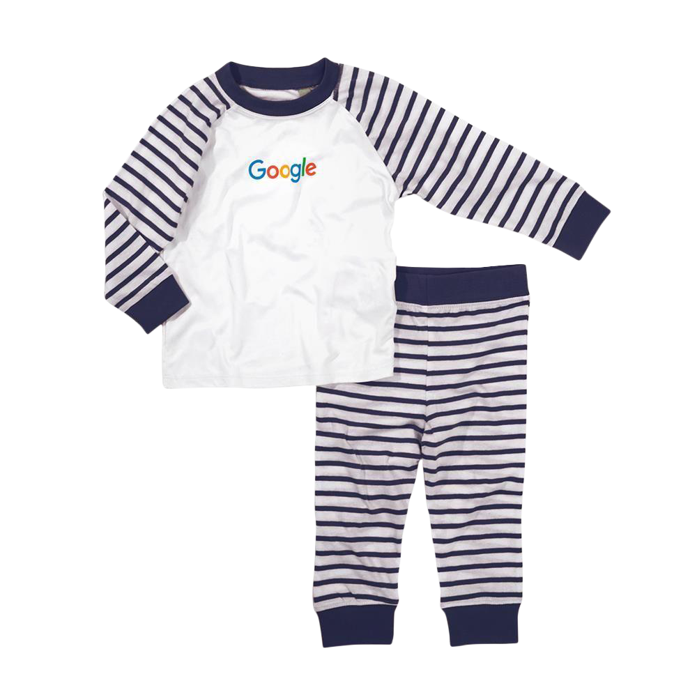 Striped Baby Pyjamas Navy