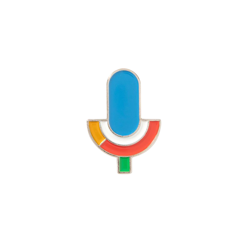 Google Mic Pin Badge