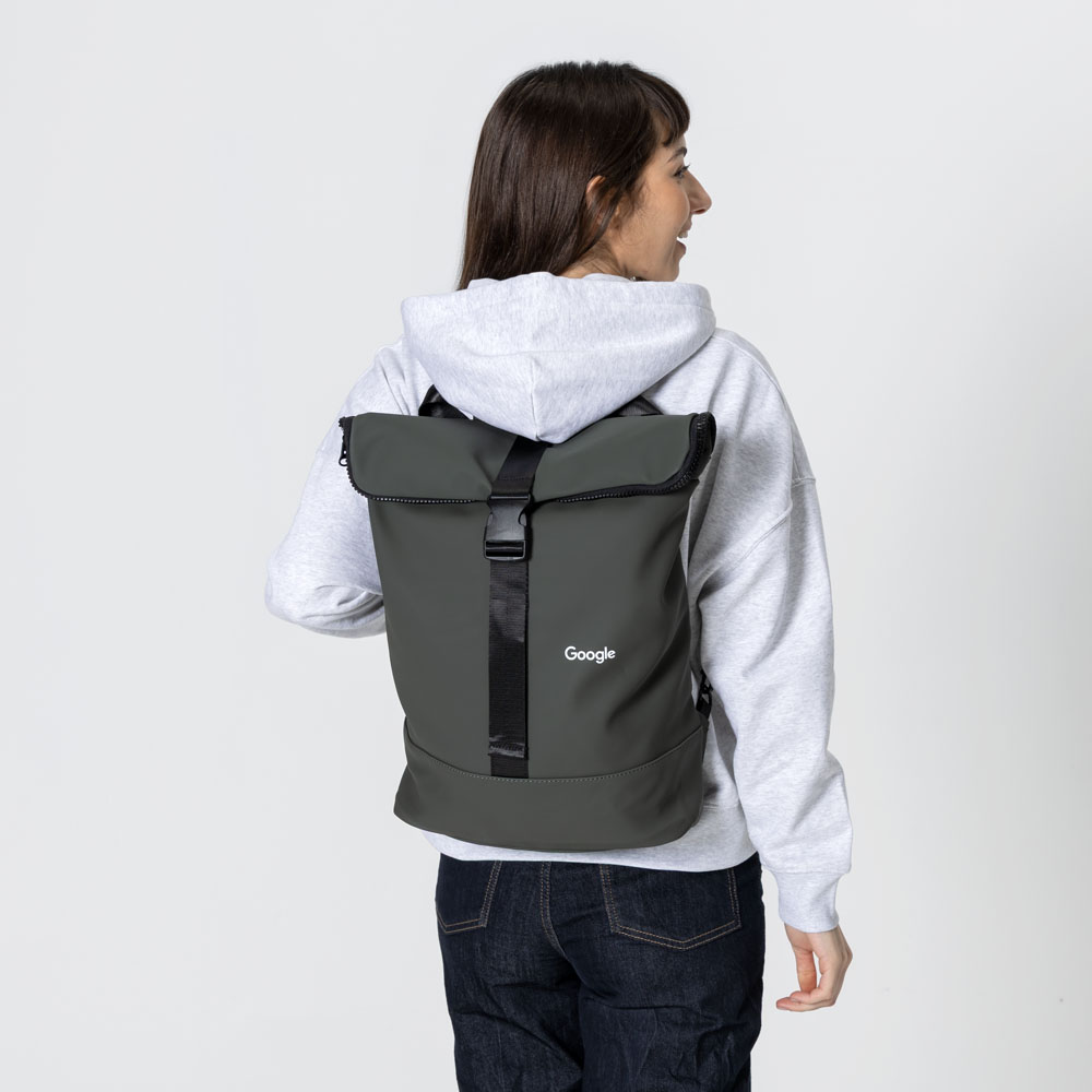 Green Roll-Top Backpack