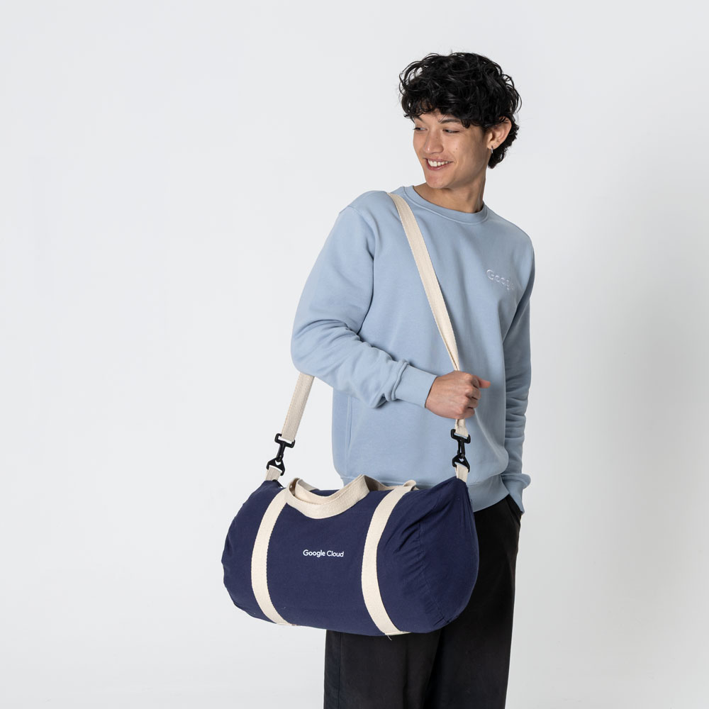 Google Cloud Blue Barrel Bag