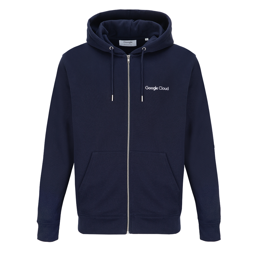 Google Cloud Unisex Zipped Hoodie Navy