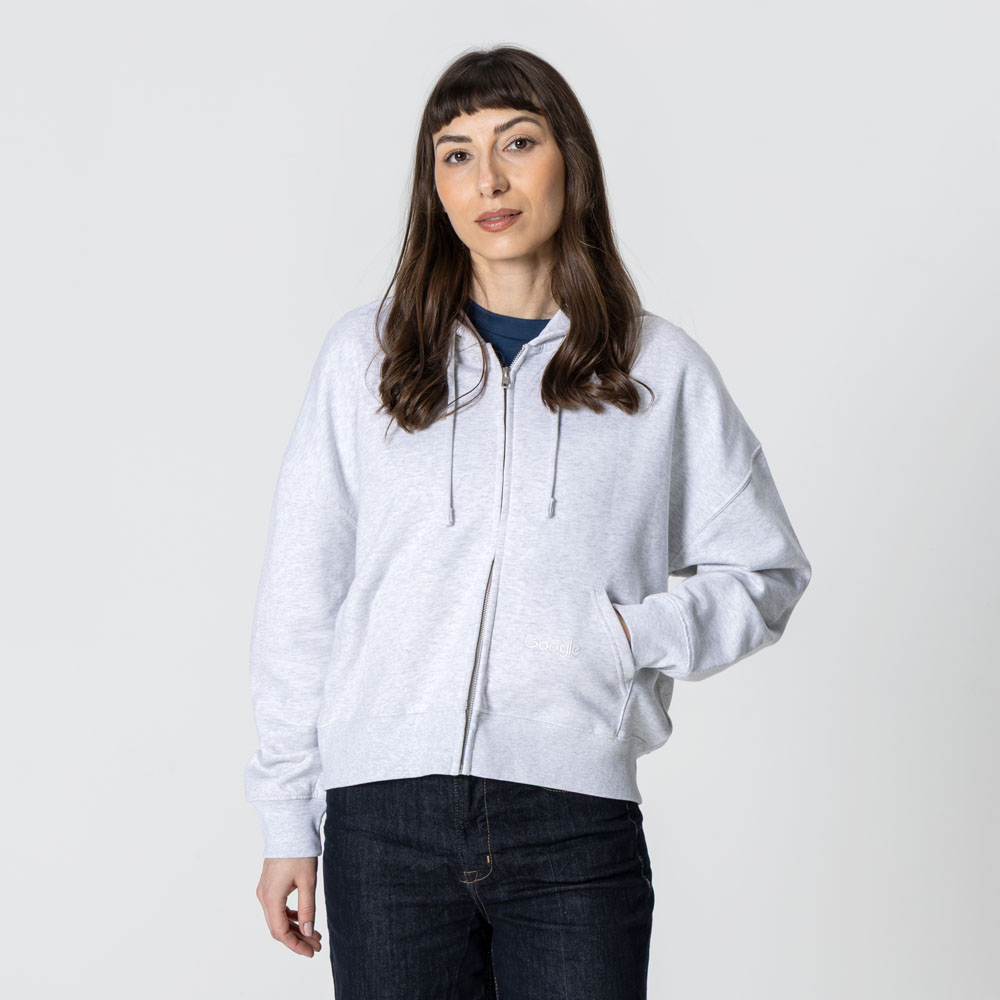 Google Womens Full Zip Grey Hoodie