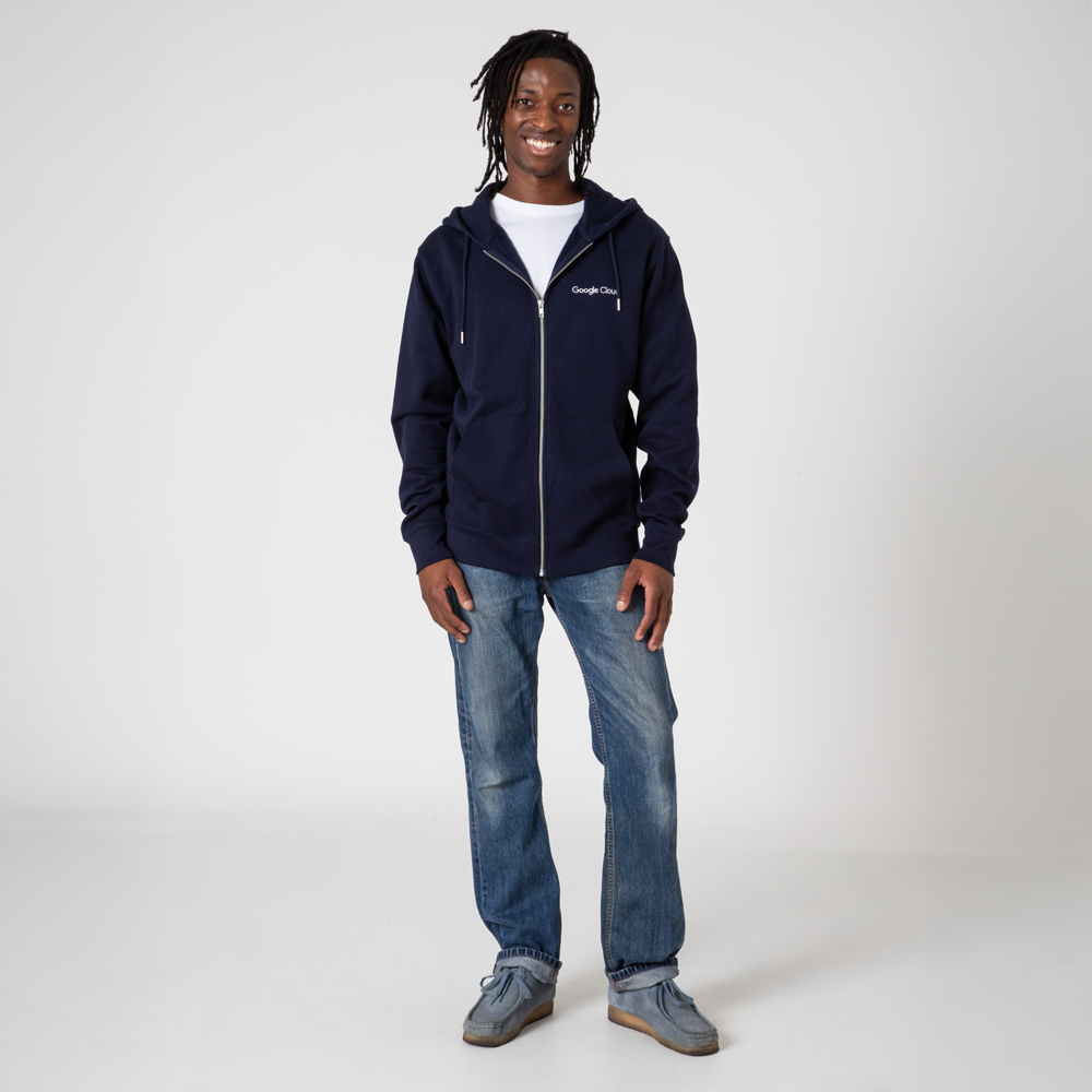 Google Cloud Unisex Navy Zip Hoodie