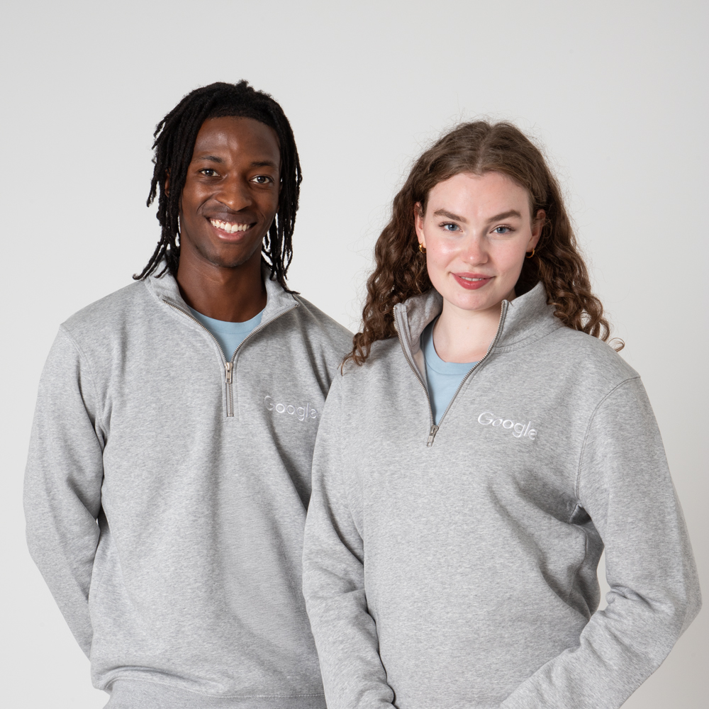 Google Unisex Grey Quarter Zip