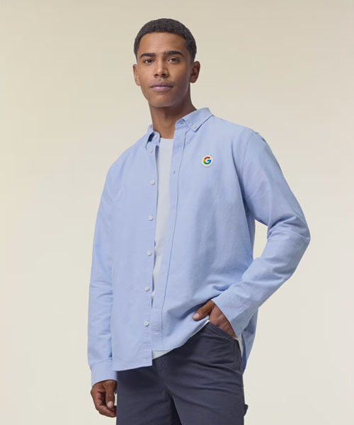 Google Super G Men's Oxford Shirt Blue